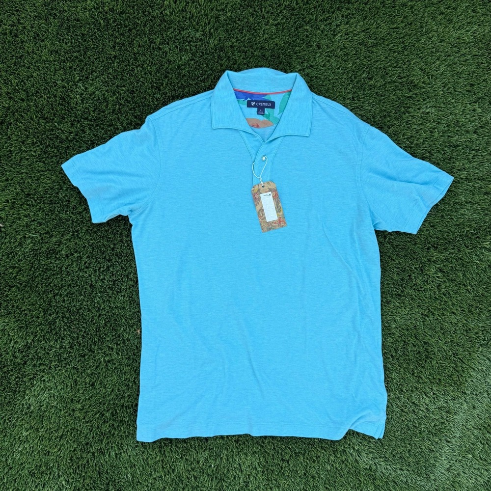 CREMIEUX NWT Mens Bright Blue Short Sleeve Polo‎ Large Martinique Collection
